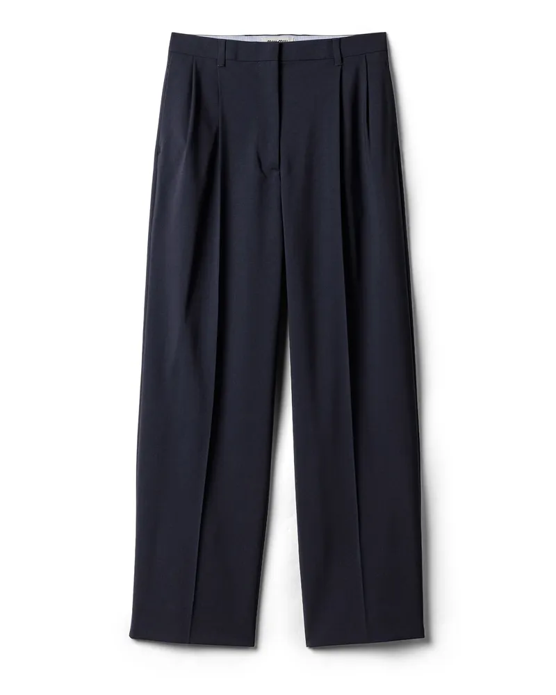 Miu Miu Hose Aus Wolle, Damen, Blau, Größe Blau