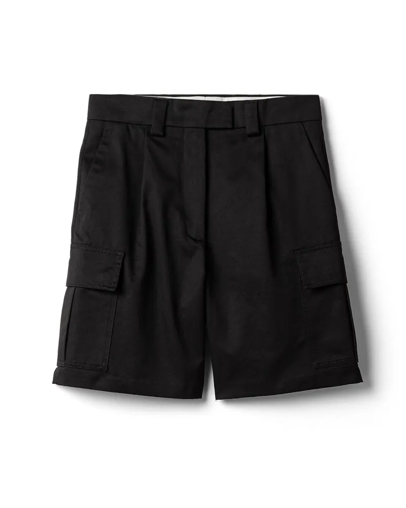 Miu Miu Bermudas Aus Chino, Damen, Schwarz, Größe Schwarz