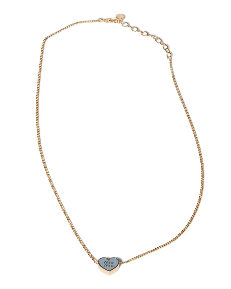 Miu Miu Halskette Aus Metall, Damen, Gold/celeste Gold