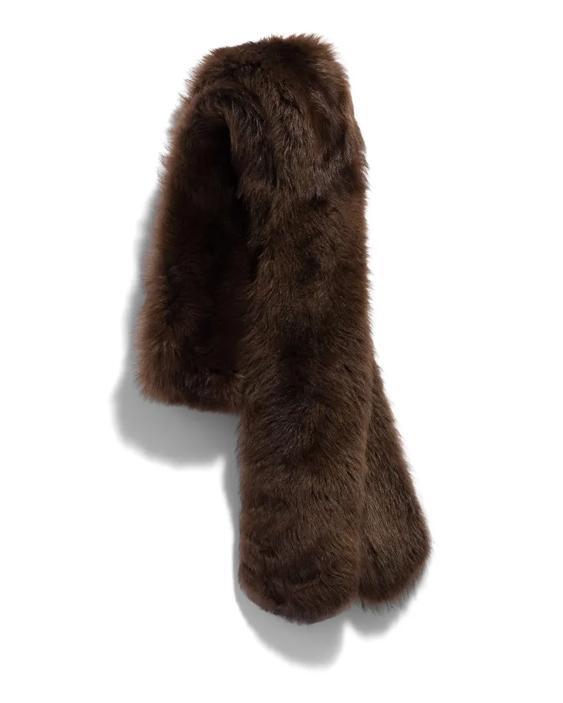 Miu Miu Stola Aus Lammfell, Damen, Mahagoni Mahagoni