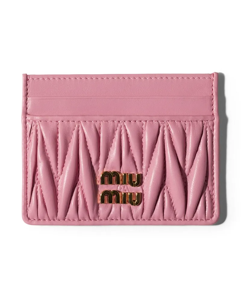 Miu Miu Kartenetui Aus Matelassé-nappaleder, Damen, Rosa Rosa