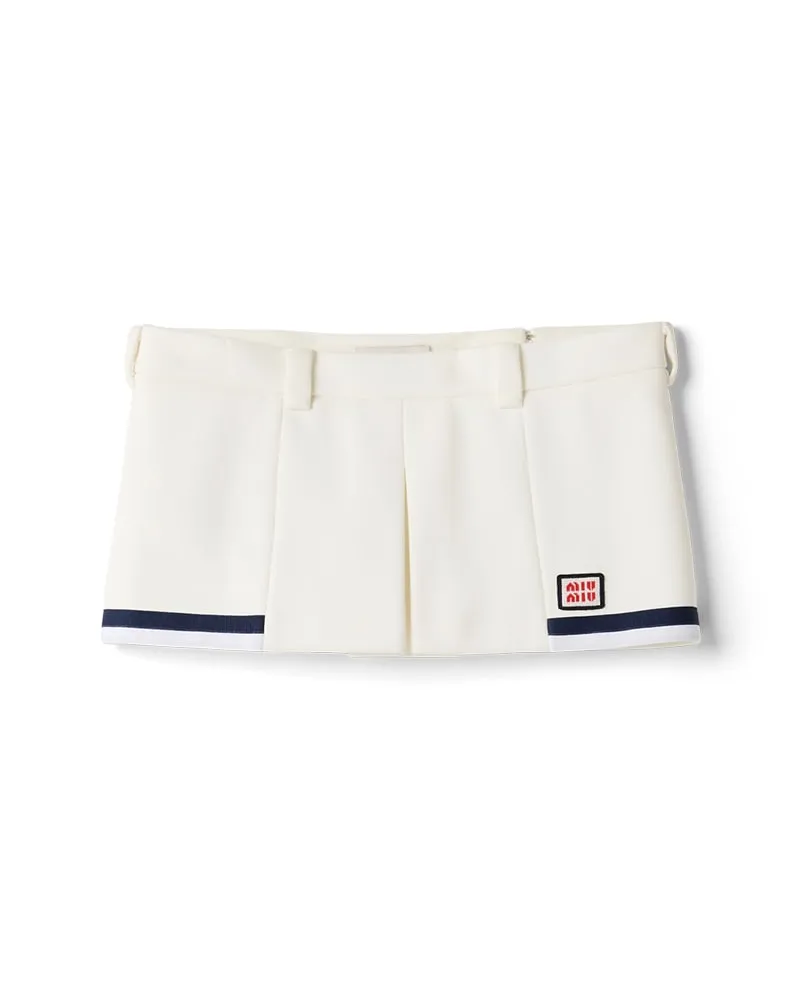 Miu Miu Minirock Aus Bonded-baumwollpiqué, Damen, Weiss, Größe Weiss