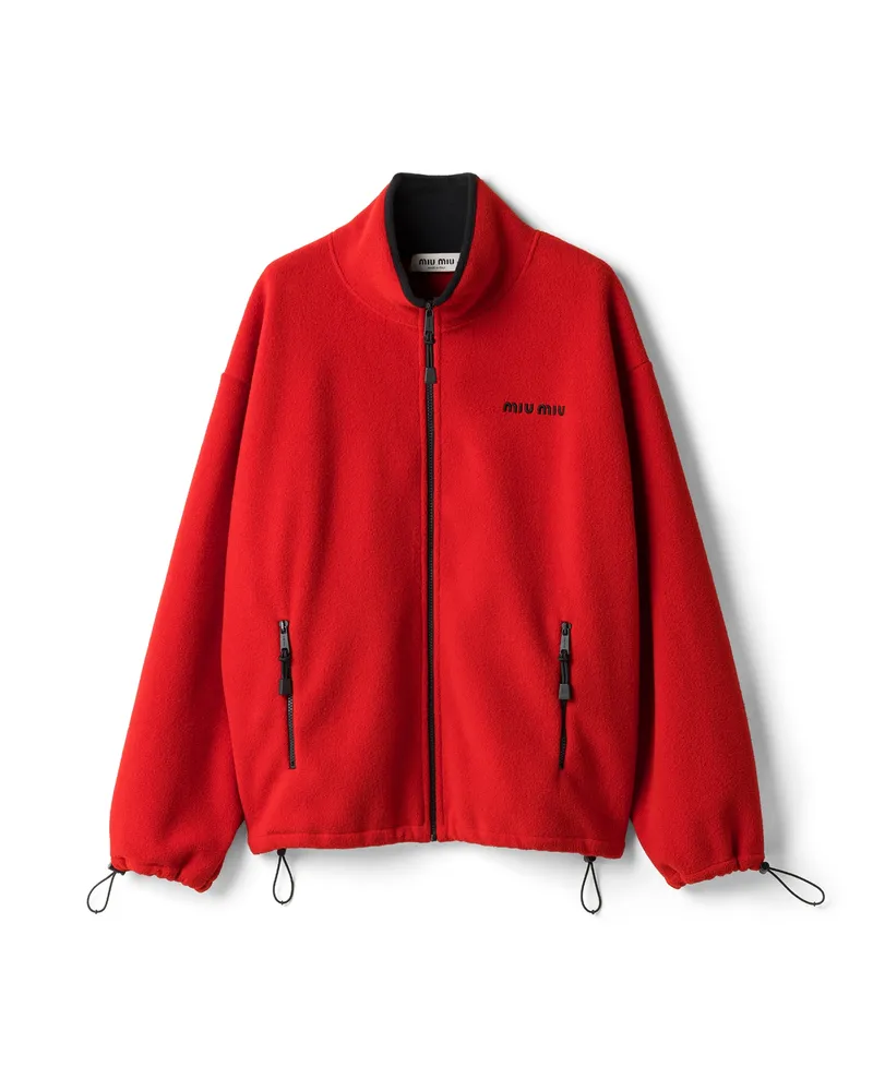 Miu Miu Sweatshirt Aus Fleece, Damen, Rot, Größe Rot