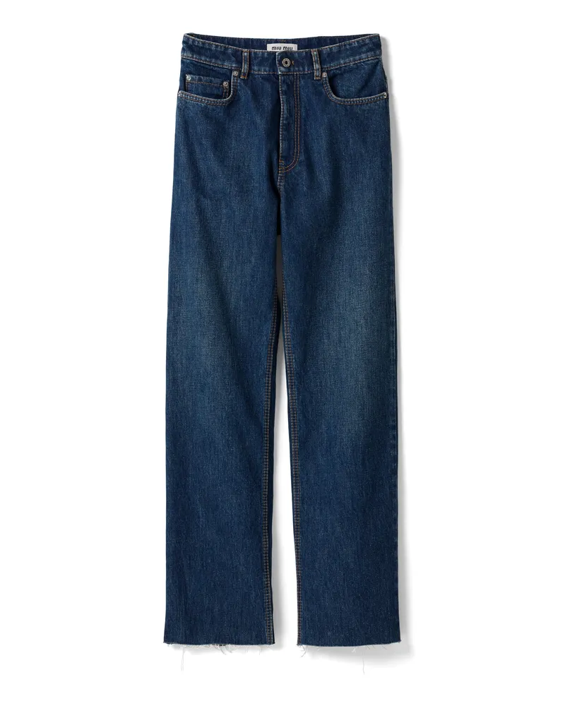 Miu Miu Jeans Aus Denim, Damen, Blau, Größe Blau