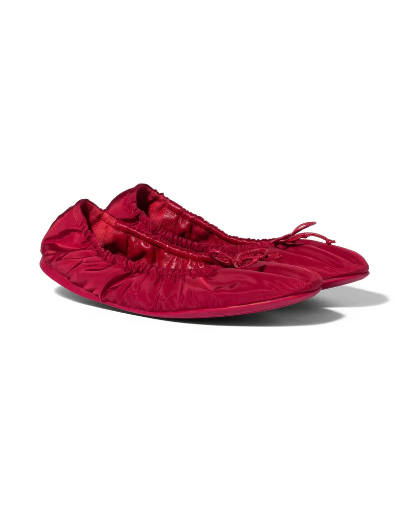Miu Miu Faltbare Ballerinas Aus Funktionsgewebe, Damen, Rubinrot, Größe Rubinrot