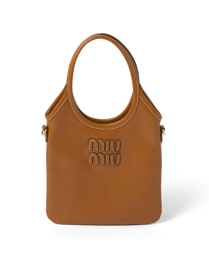 Miu Miu Ivy Handtasche Aus Leder, Damen, Cognac Cognac