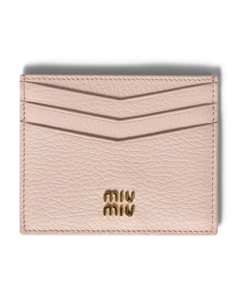 Miu Miu Kartenetui Aus Leder, Damen, Schmuckstein Schmuckstein