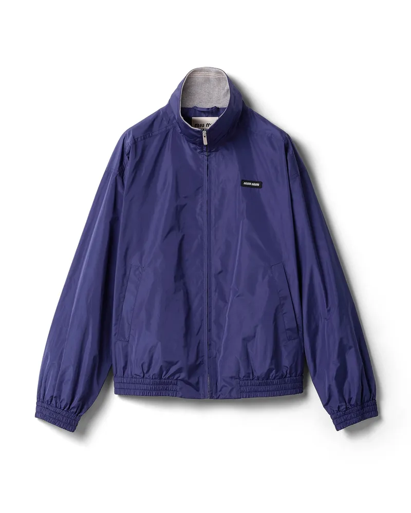 Miu Miu Technische Blousonjacke Aus Popeline, Damen, Königsblau, Größe Königsblau