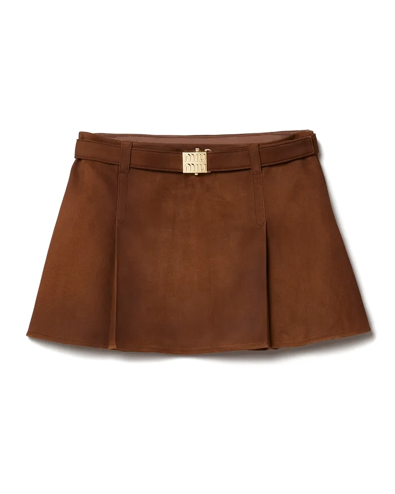 Miu Miu Rock Aus Wildleder, Damen, Brandy, Größe Brandy