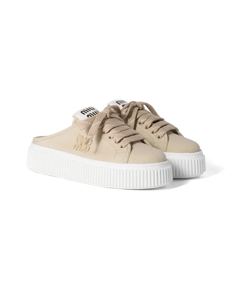 Miu Miu Sneaker-mules Aus Denim, Damen, Beige, Größe Beige