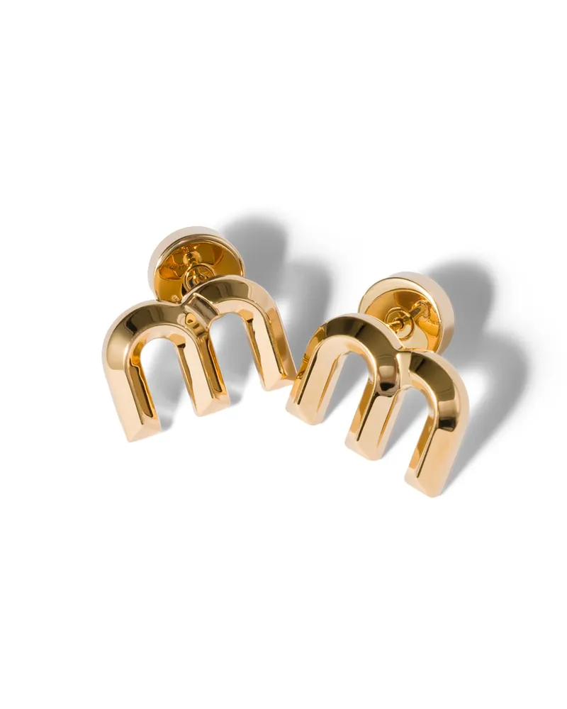 Miu Miu Ohrringe Aus Metall, Damen, Gold Gold
