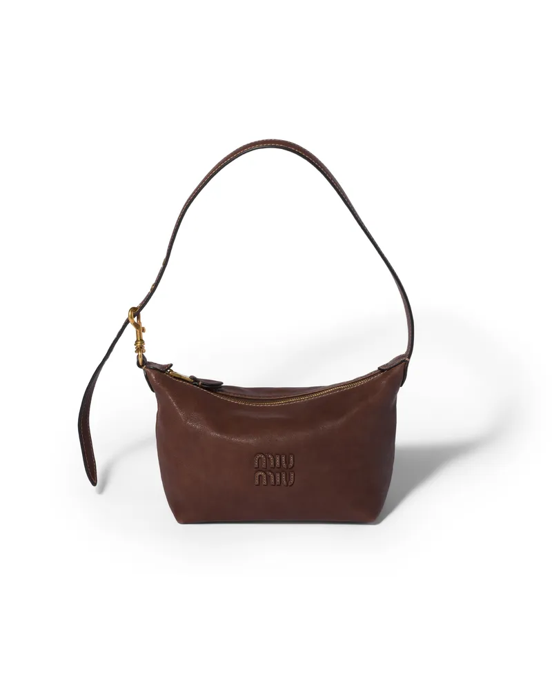 Miu Miu Miu Spirit Tasche Aus Nappaleder, Damen, Kakaobraun Kakaobraun