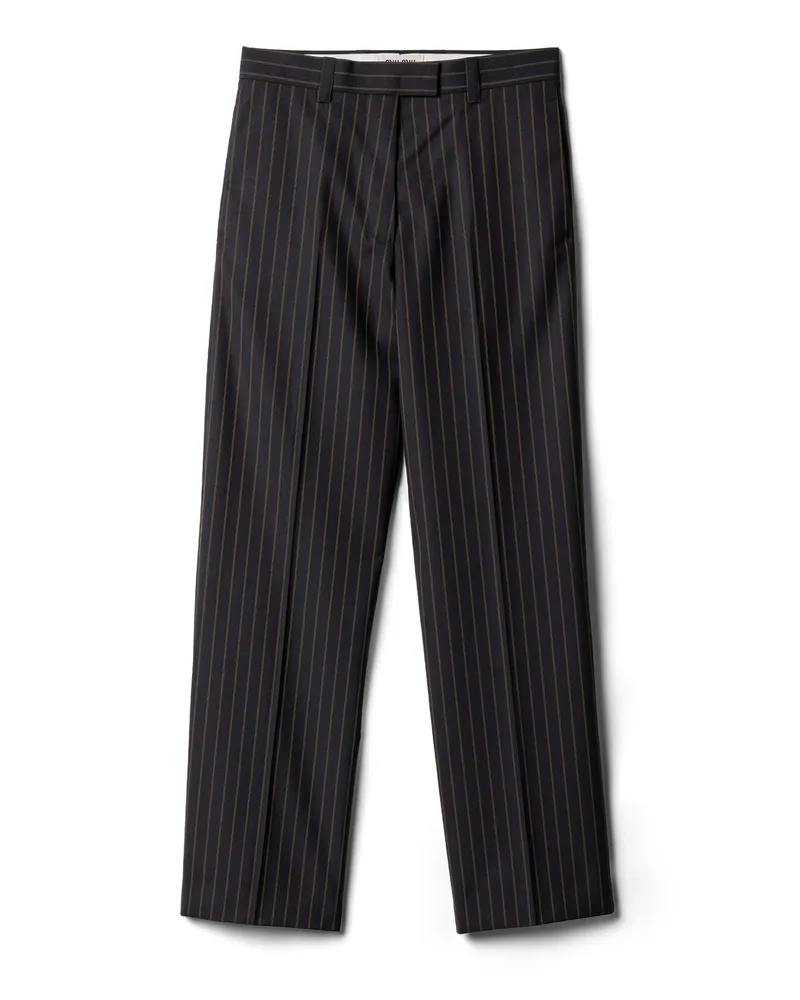 Miu Miu Hose Mit Nadelstreifen, Damen, Blau, Größe Blau