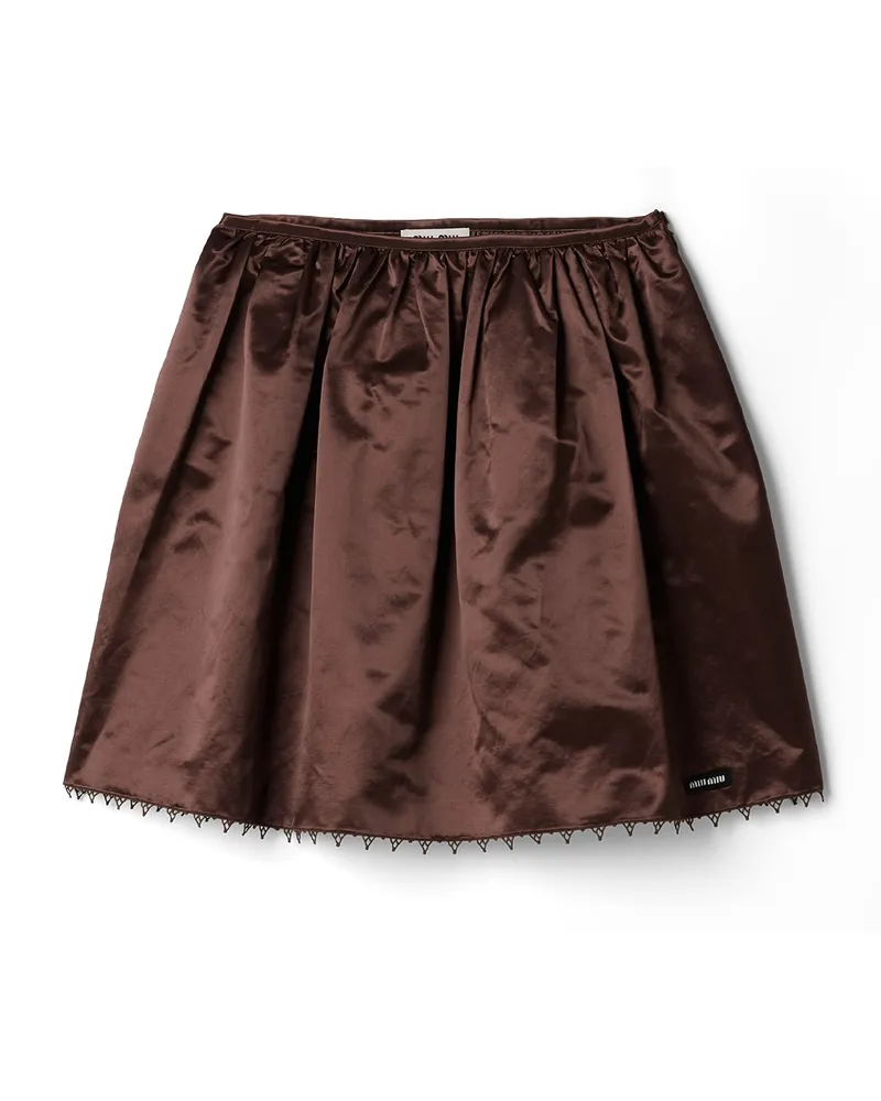 Miu Miu Rock Aus Satin, Damen, Kakaobraun, Größe Kakaobraun