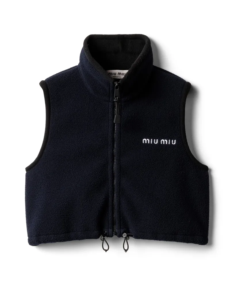 Miu Miu Top Aus Fleece, Damen, Blau, Größe Blau