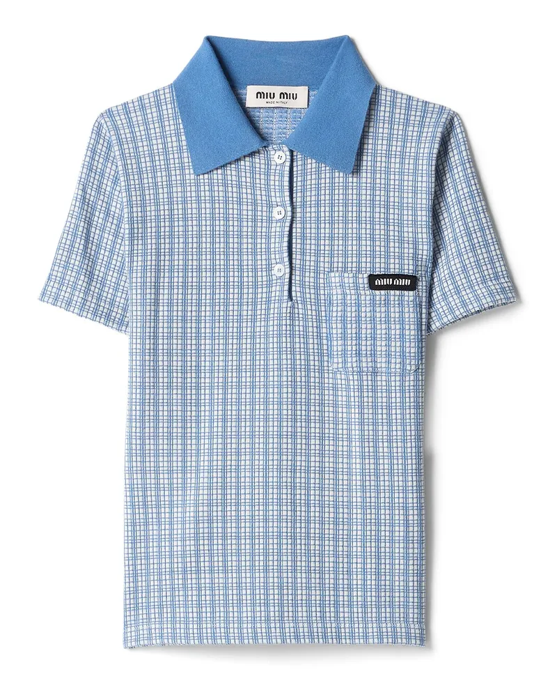 Miu Miu Poloshirt Aus Kaschmir Und Seide, Damen, Lavendelblau, Größe Lavendelblau