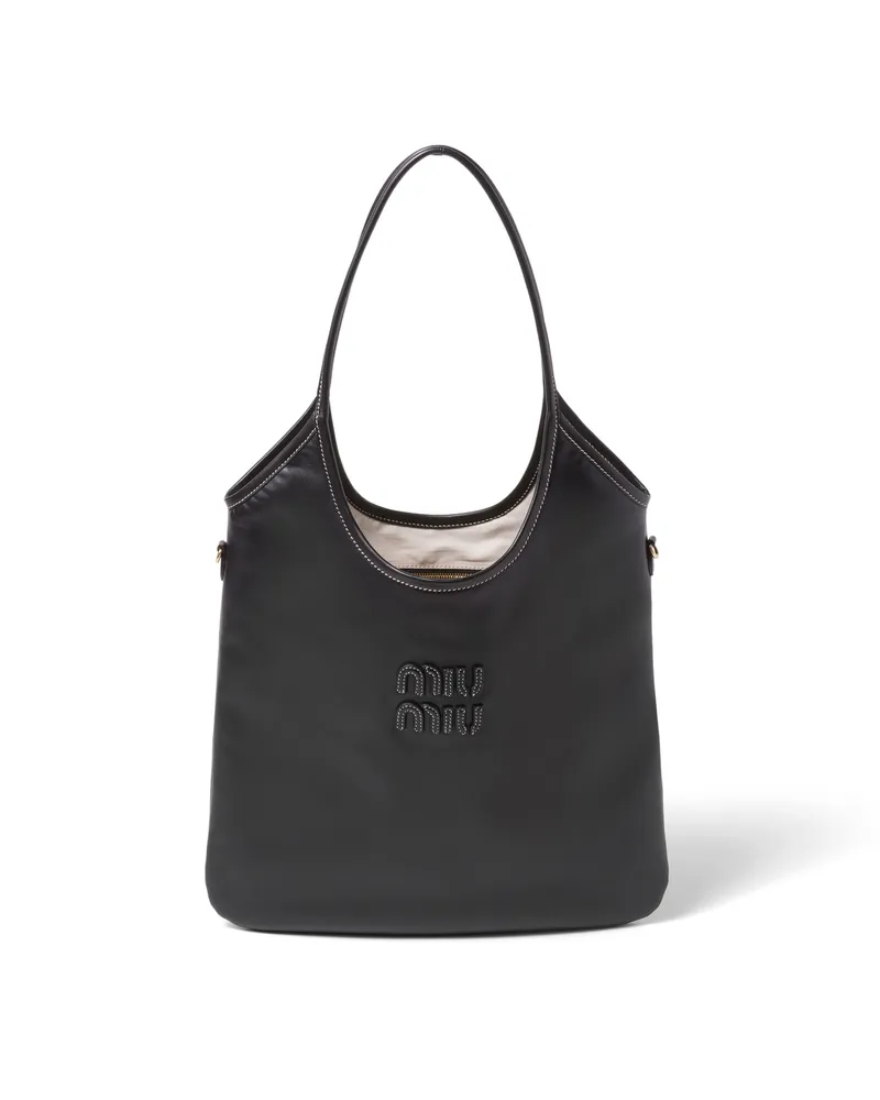 Miu Miu Ivy Tasche Aus Leder, Damen, Schwarz Schwarz