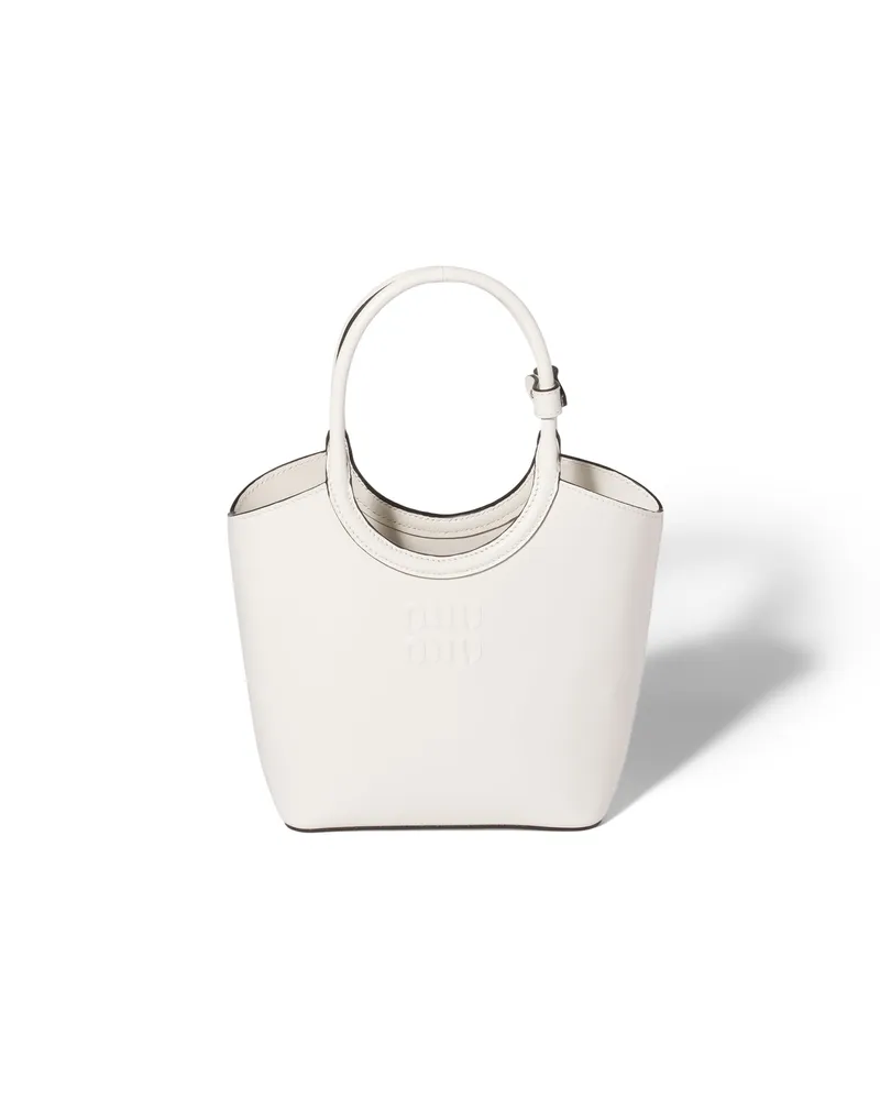 Miu Miu Ivy Handtasche Aus Leder, Damen, Weiss Weiss