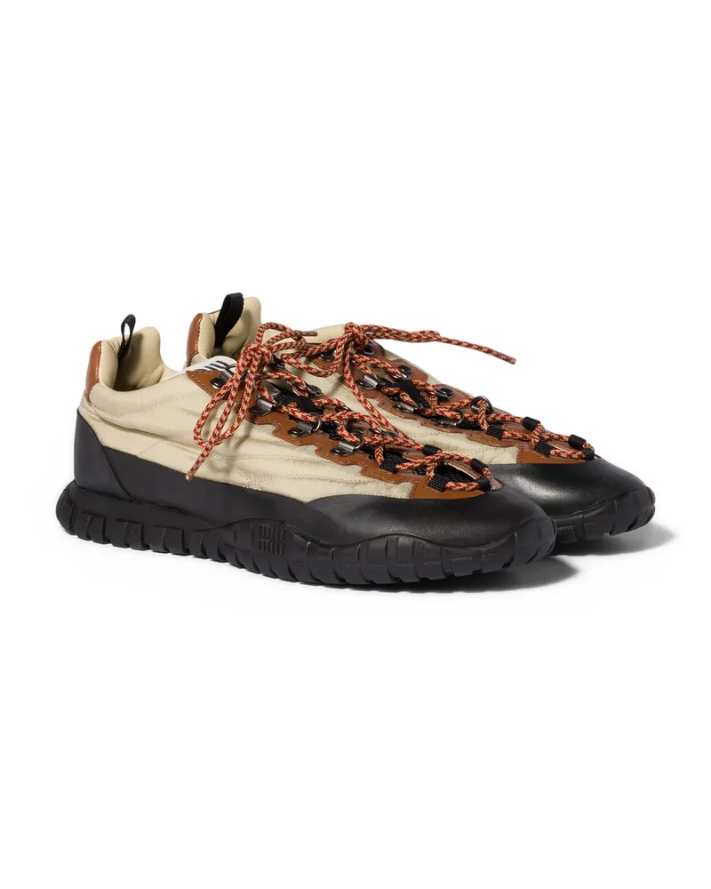 Miu Miu Sneaker Aus Funktionsgewebe Und Leder, Damen, Rohweiss, Größe Rohweiss