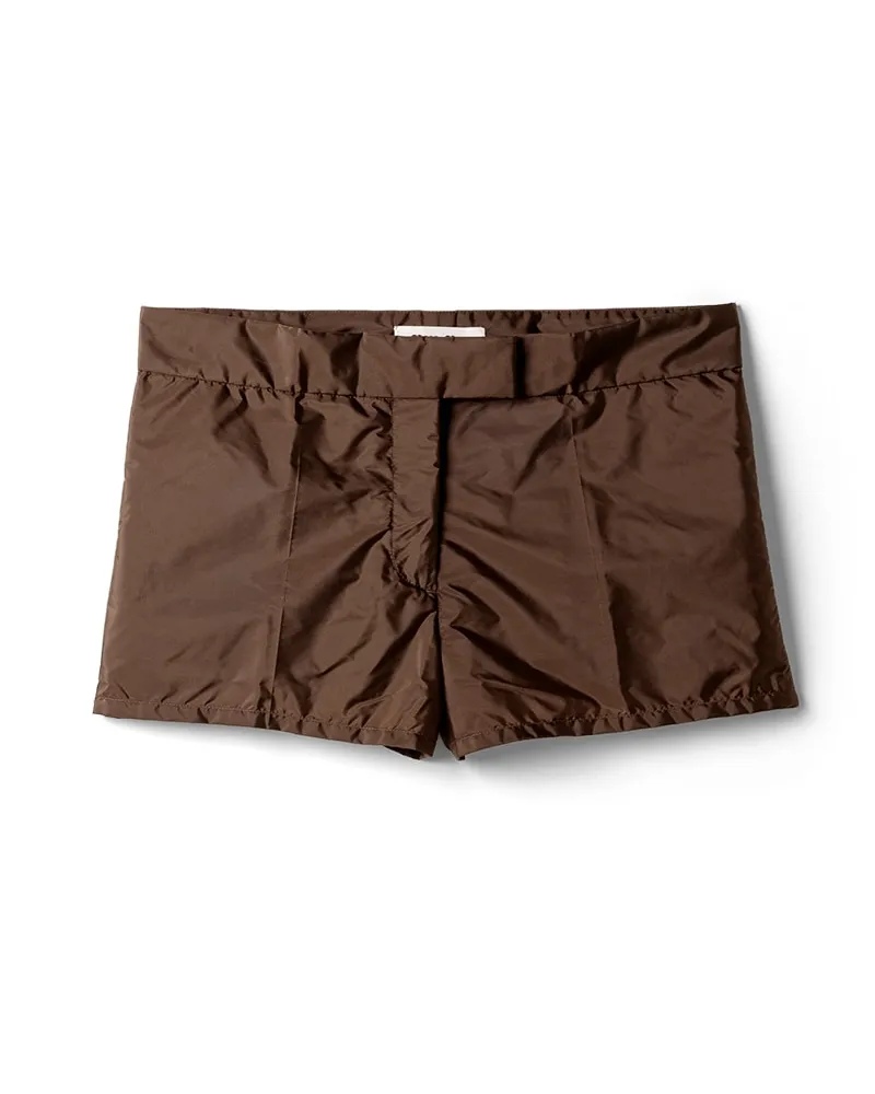 Miu Miu Shorts Aus Funktionsgewebe, Damen, Ebenholz, Größe Ebenholz