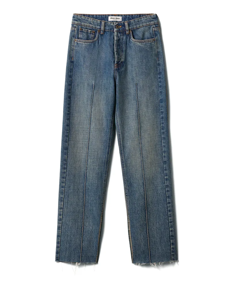 Miu Miu Five-pocket-jeans Aus Denim, Damen, Blau, Größe Blau