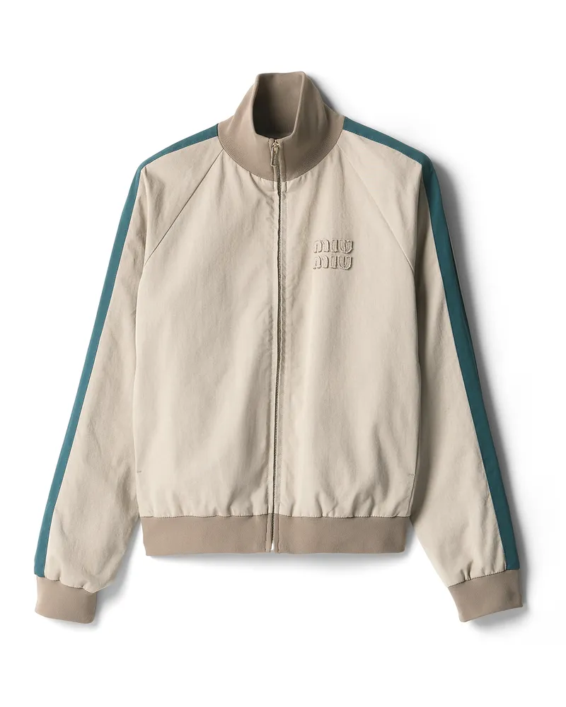Miu Miu Blouson Aus Gewaschenem Twill, Damen, Khaki/grün, Größe Khaki