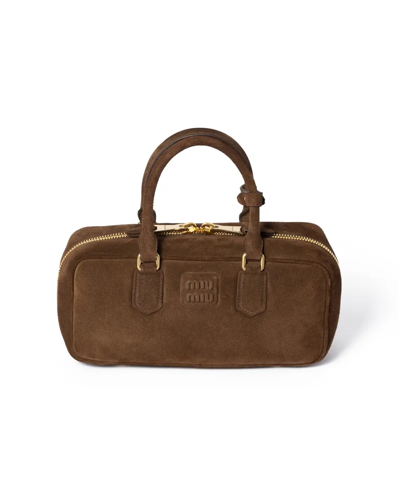 Miu Miu Arcadie Tasche Aus Wildleder, Damen, Kakaobraun Kakaobraun