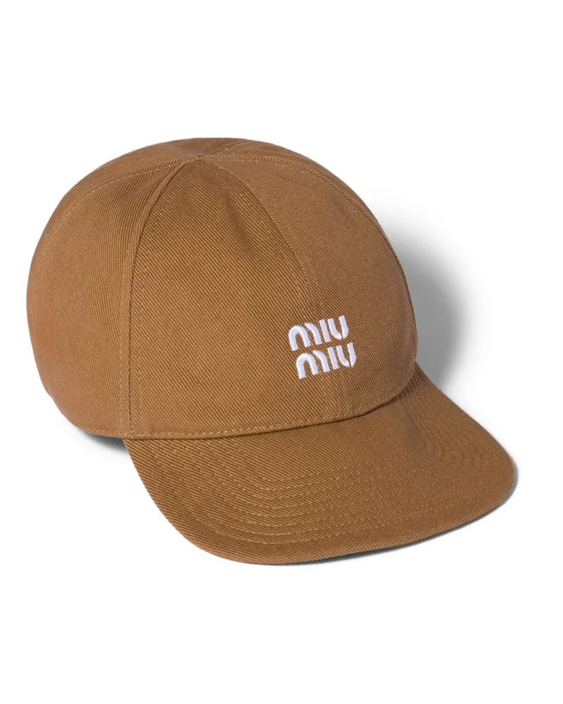 Miu Miu Baseballkappe Aus Drill, Damen, Korkbeige, Größe Korkbeige