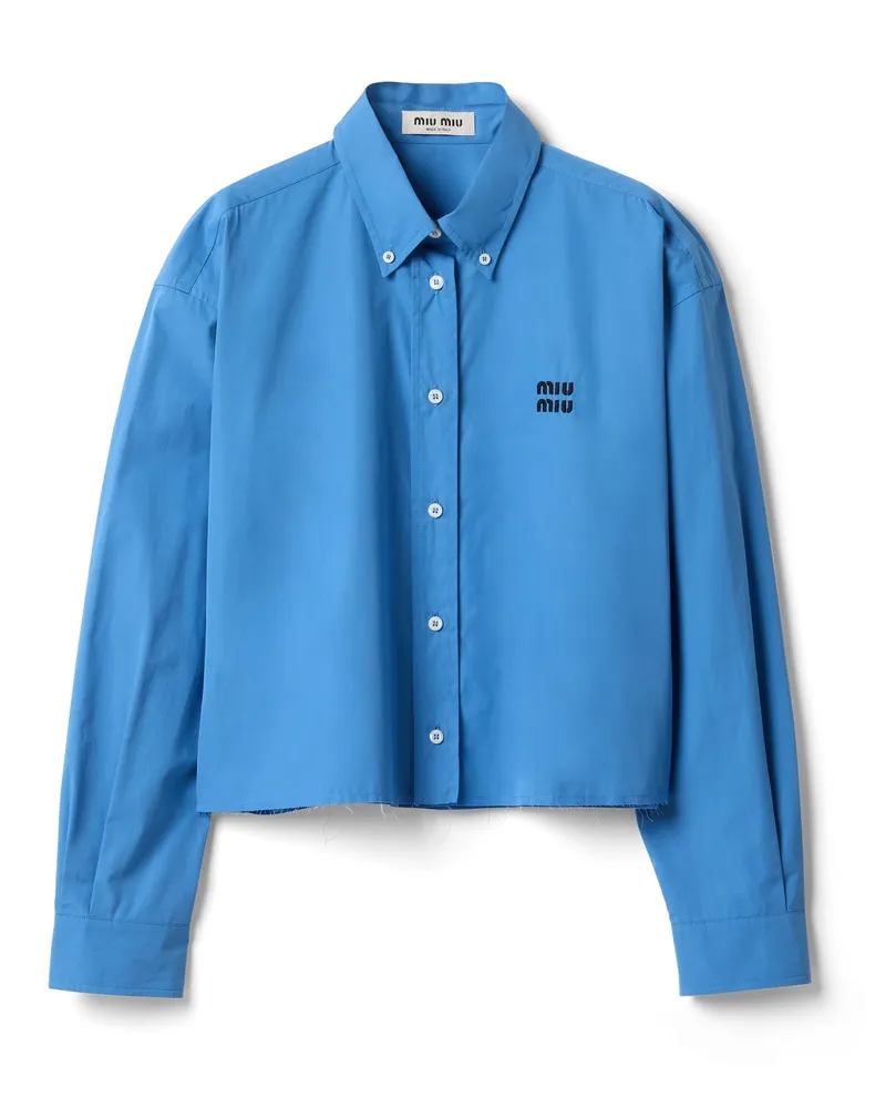 Miu Miu Hemd Aus Popeline, Damen, Lavendelblau, Größe Lavendelblau