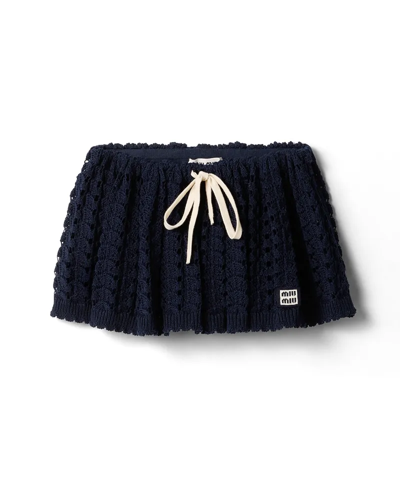 Miu Miu Minirock Aus Baumwolle, Damen, Blau, Größe Blau