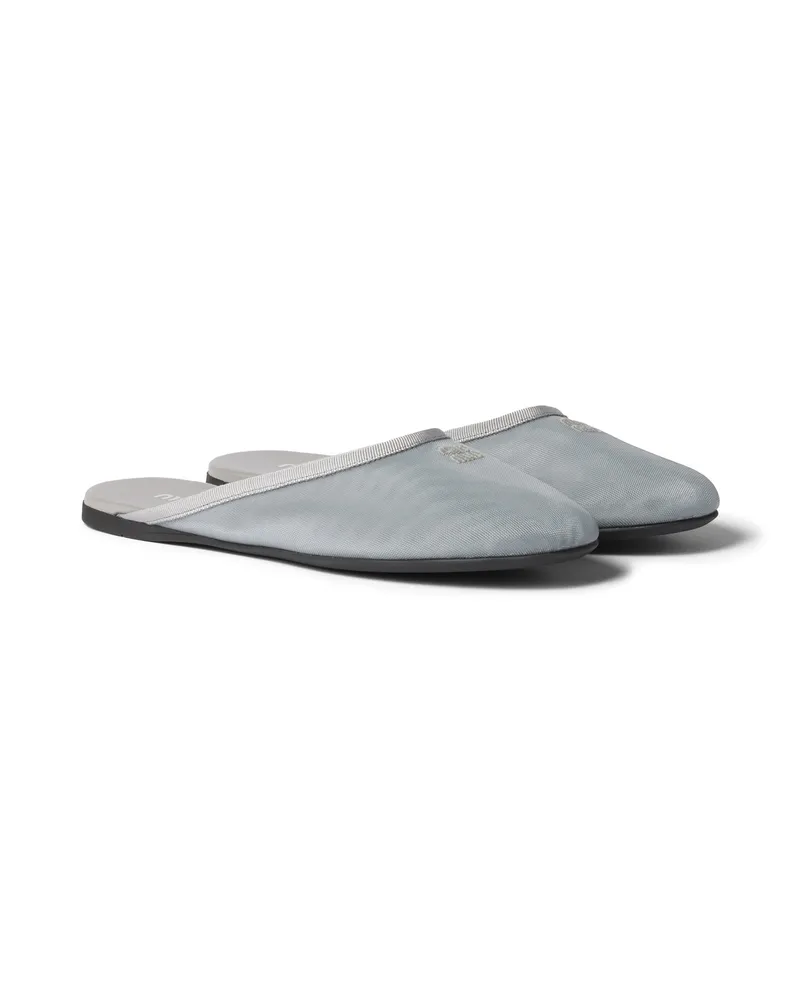 Miu Miu Slipper Aus Mesh, Damen, Aluminium, Größe Aluminium