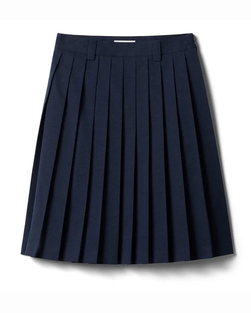 Miu Miu Faltenrock Aus Ripstopstoff, Damen, Blau, Größe Blau