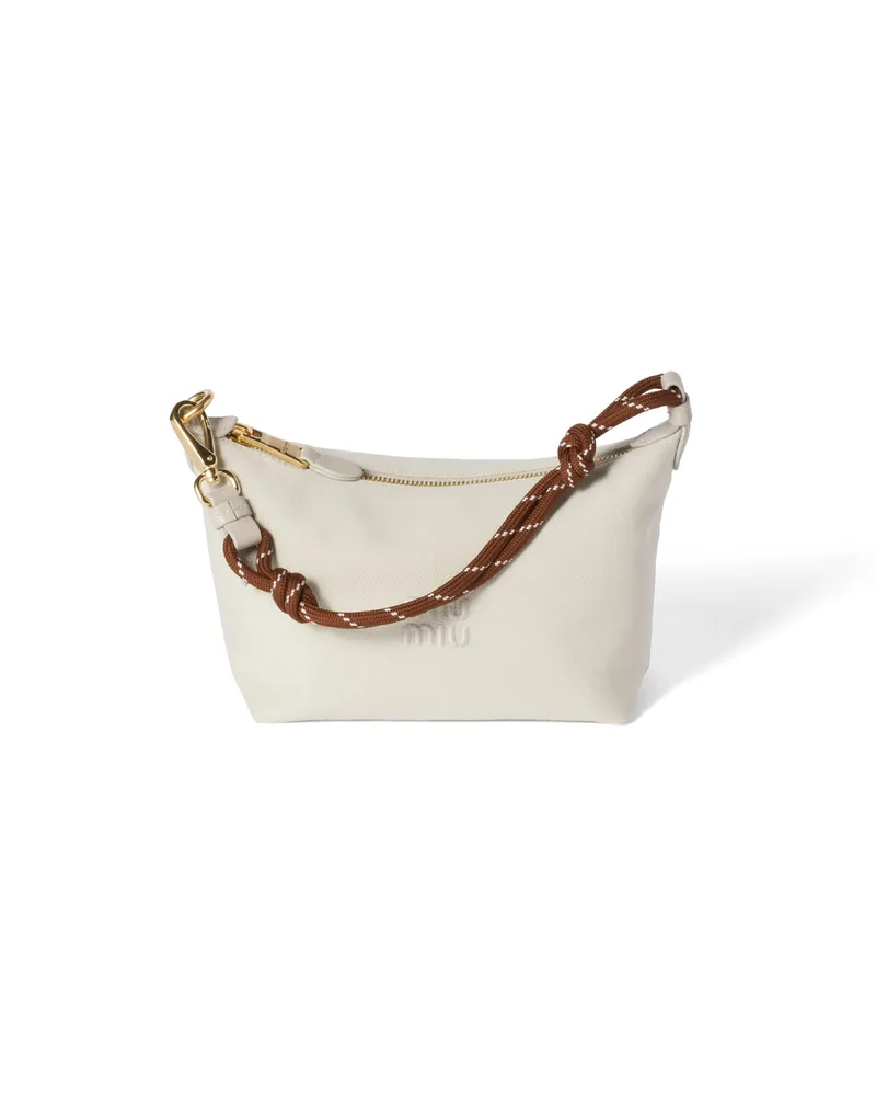 Miu Miu Pouch Aus Gabardine, Damen, Putzweiß/kalkweiß Putzweiß