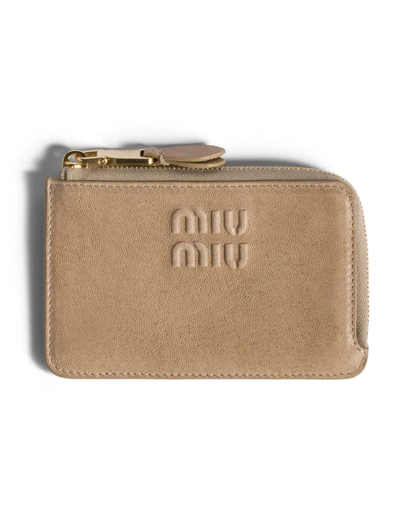 Miu Miu Kartenetui Aus Nappa-leder Im Kuvert-stil, Damen, Kordel Kordel