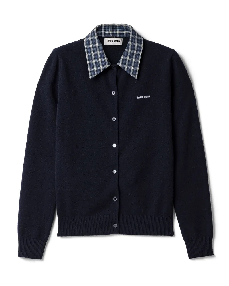 Miu Miu Strickjacke Aus Kaschmir, Damen, Blau, Größe Blau