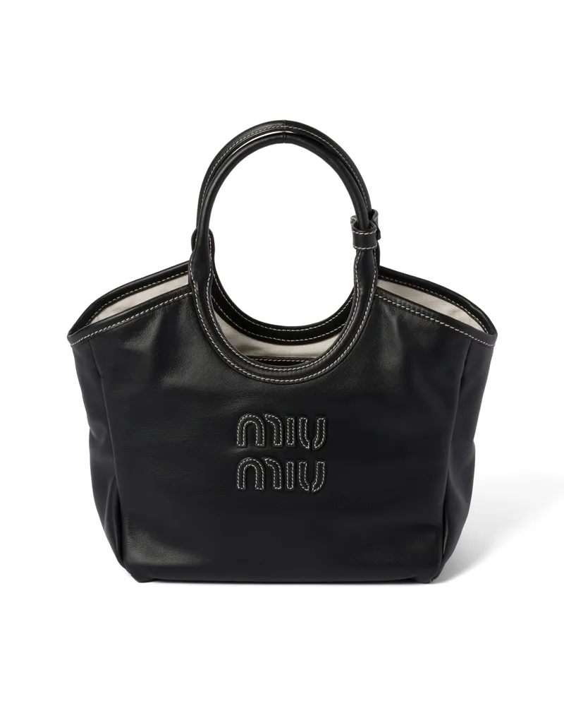 Miu Miu Ivy Tasche Aus Leder, Damen, Schwarz Schwarz