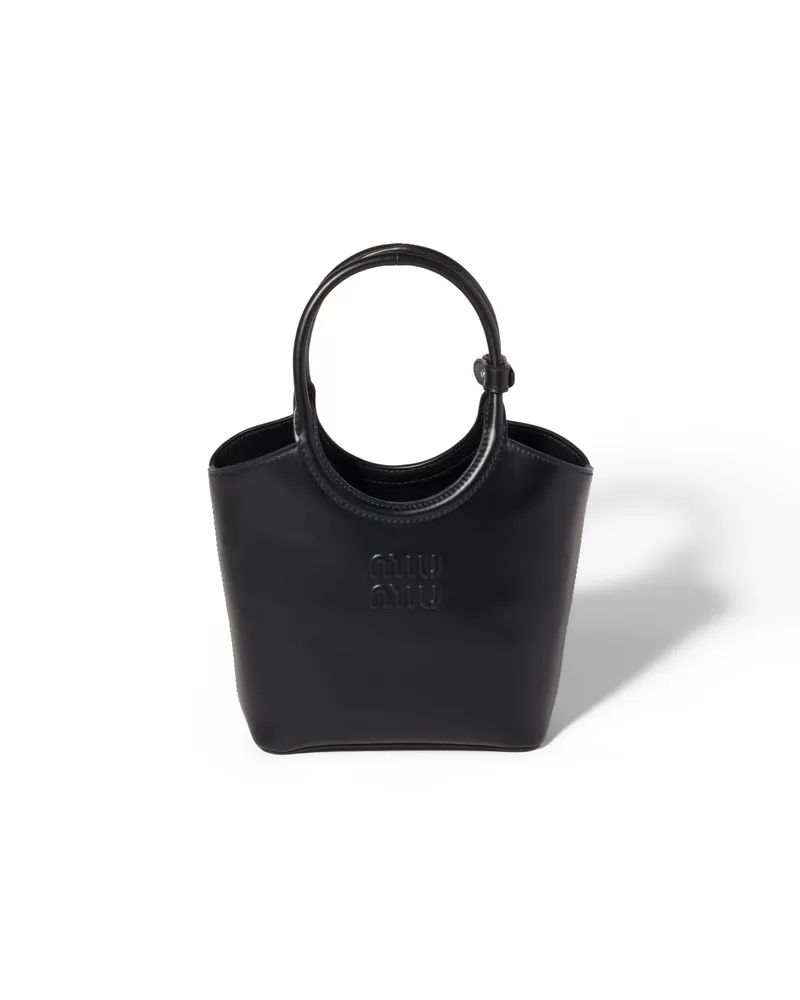 Miu Miu Ivy Handtasche Aus Leder, Damen, Schwarz Schwarz