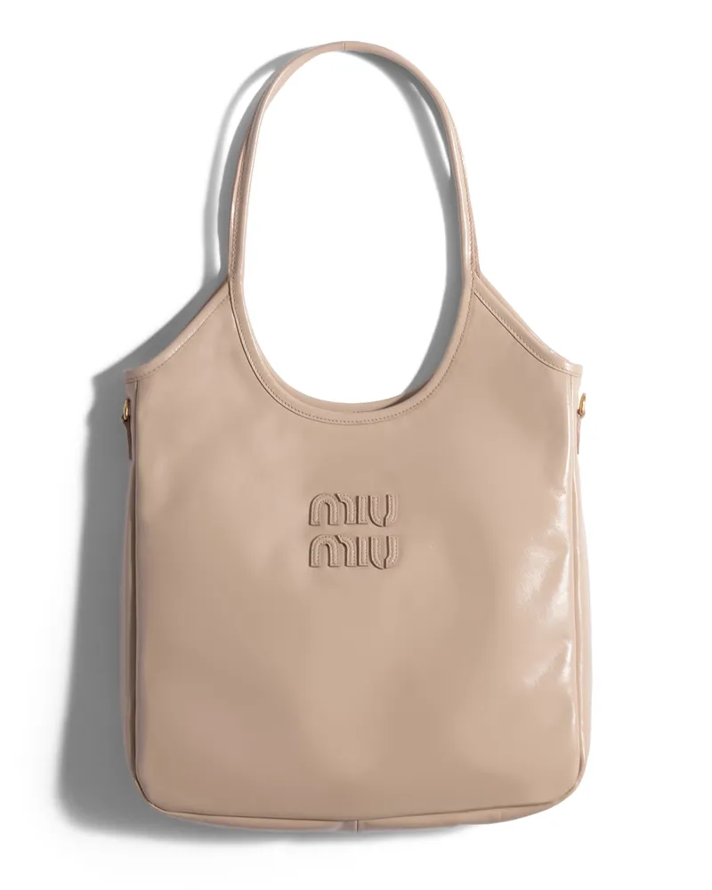 Miu Miu Ivy Tasche Aus Leder, Damen, Travertingrau Travertingrau
