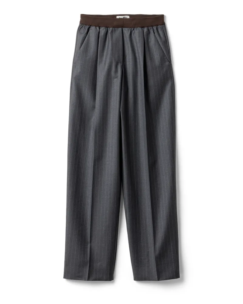 Miu Miu Hose Mit Nadelstreifen, Damen, Schiefergrau, Größe Schiefergrau