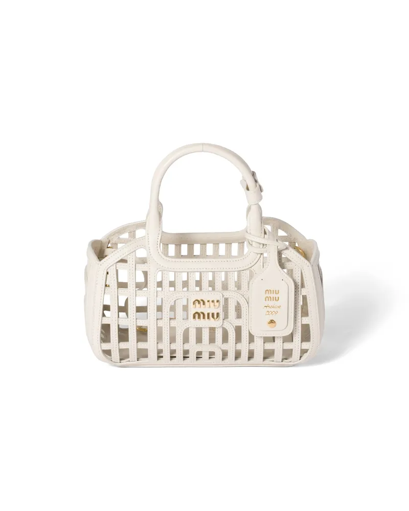 Miu Miu Korb Aus Leder, Damen, Kalkweiss Kalkweiss