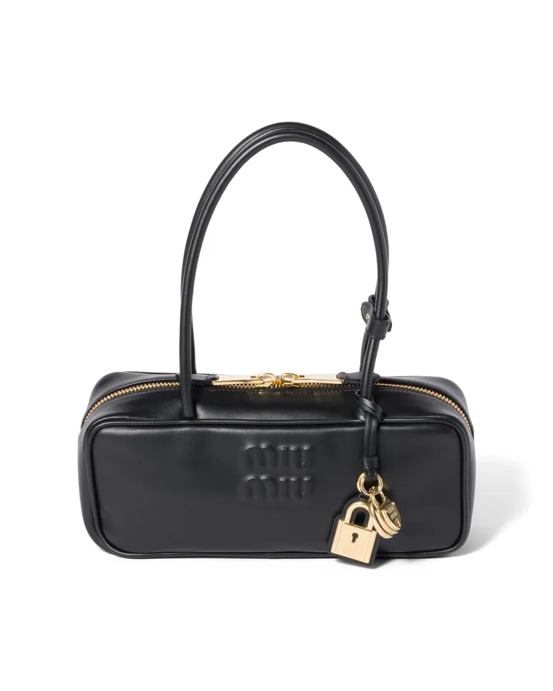 Miu Miu Beau Tasche Aus Leder, Damen, Schwarz Schwarz