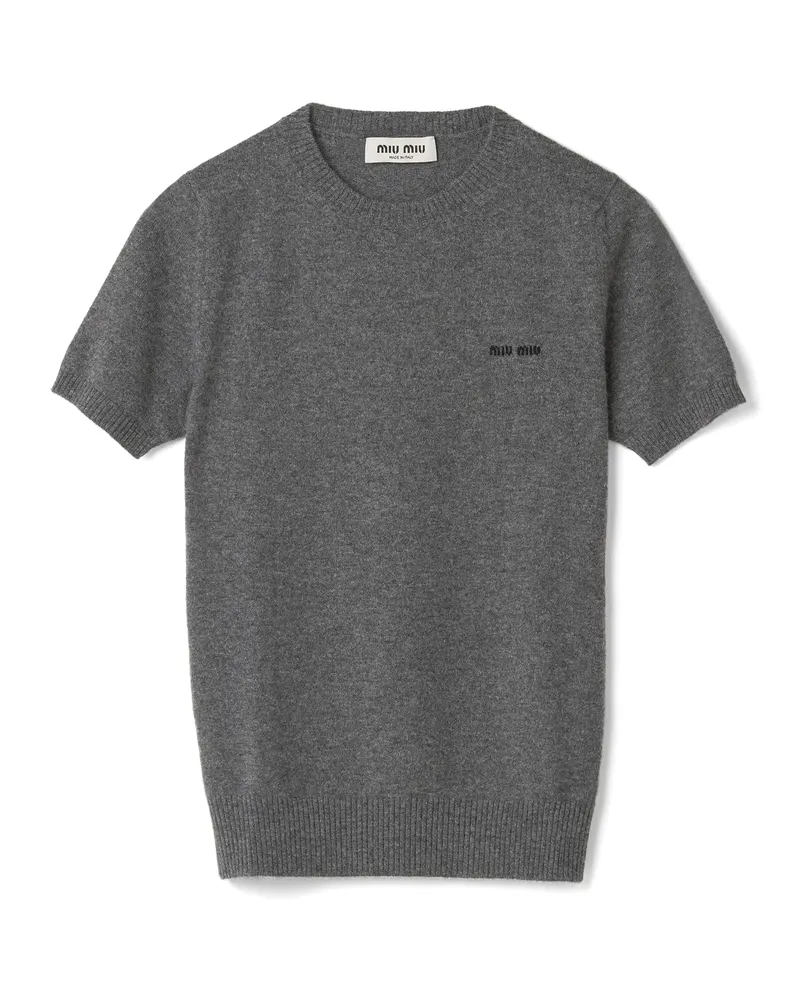 Miu Miu Pullover Aus Kaschmir, Damen, Schiefergrau, Größe Schiefergrau