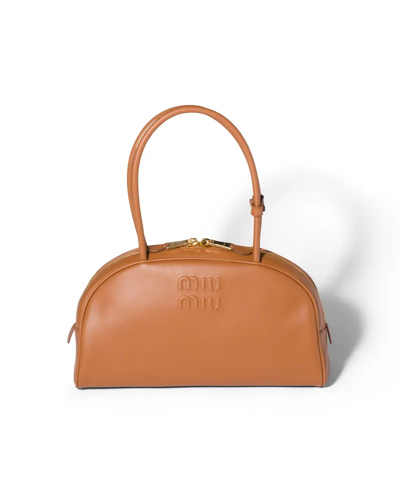 Miu Miu Beau Tasche Aus Leder, Damen, Cognac Cognac
