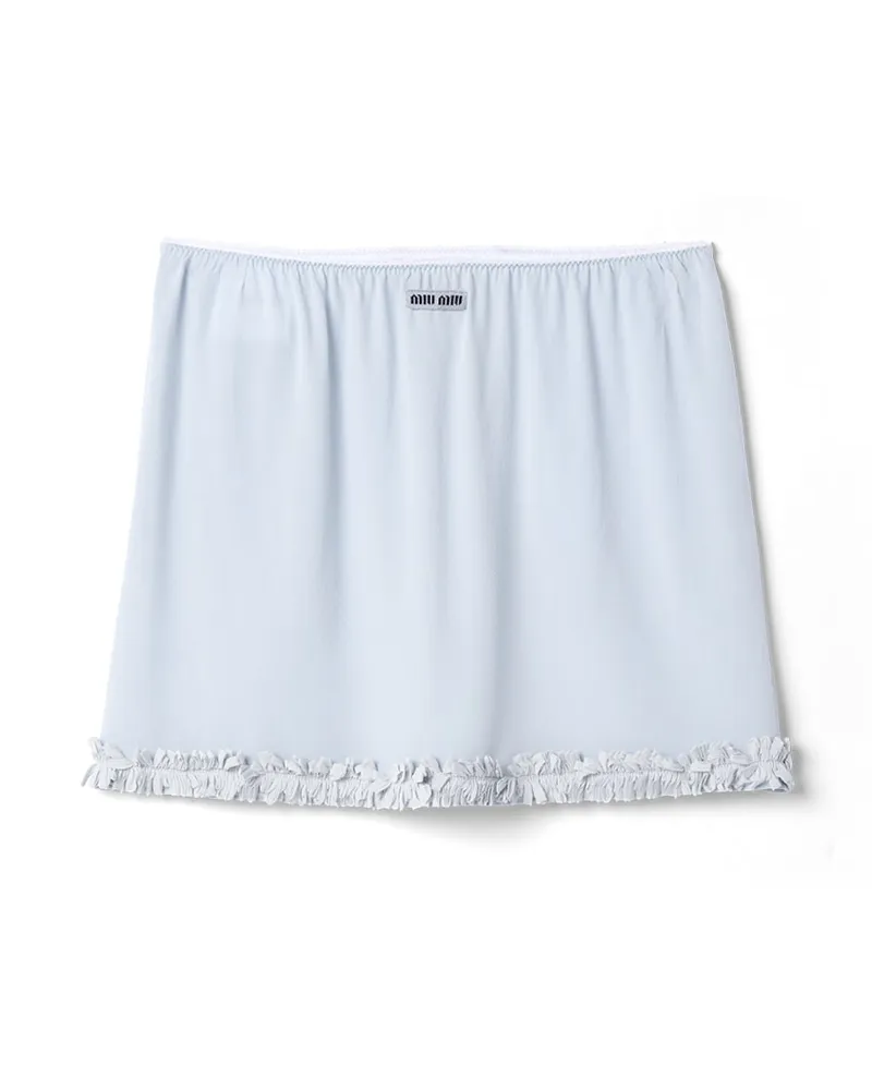 Miu Miu Crepe-de-chine-minirock, Damen, Astro-blau, Größe Astro-blau