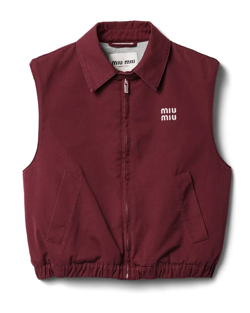 Miu Miu Popeline-weste Mit Wash-effekt, Damen, Amaranthrot, Größe Amaranthrot