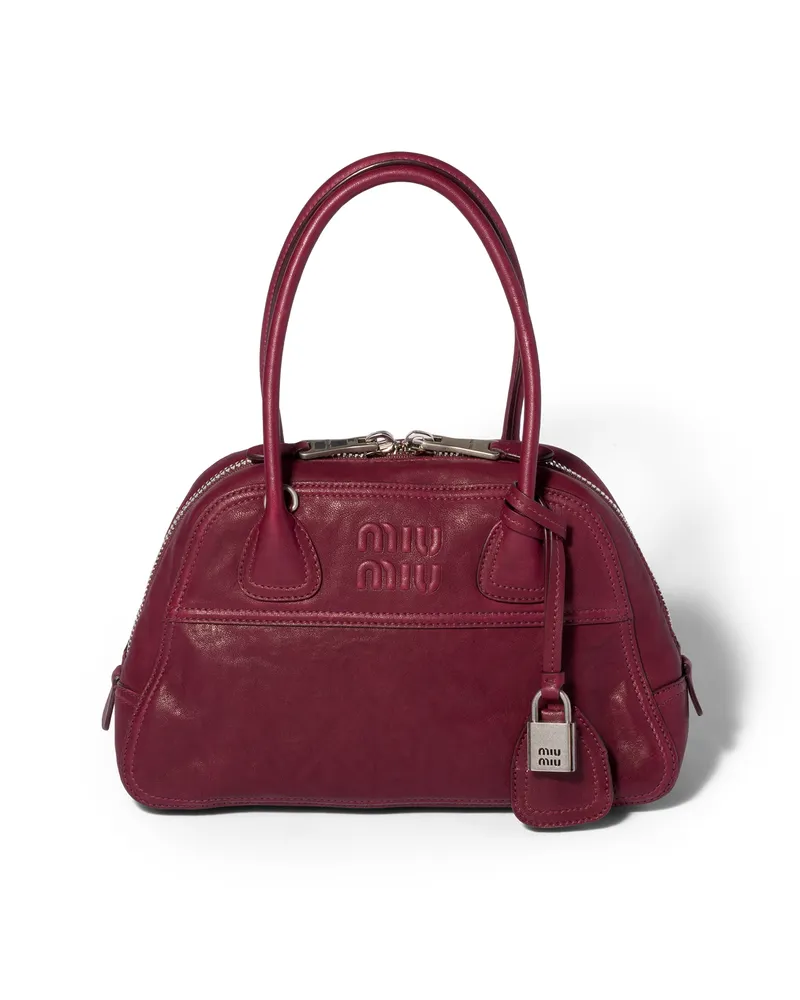 Miu Miu Vivant Tasche Aus Nappa-leder, Damen, Amaranthrot Amaranthrot