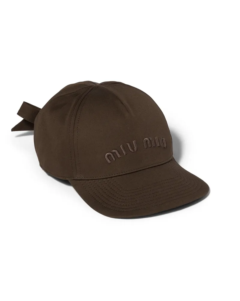 Miu Miu Baseballkappe Aus Popeline, Damen, Kakaobraun, Größe Kakaobraun