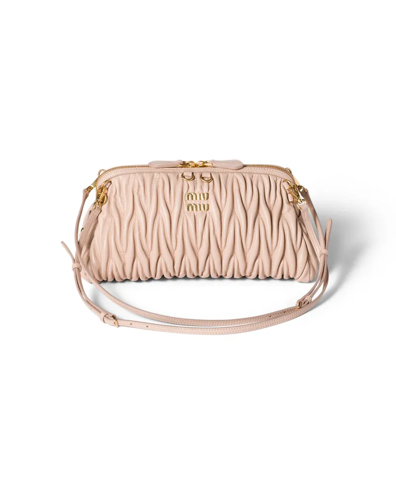 Miu Miu Caprice Clutch Aus Matelassé-nappaleder, Damen, Puderrosa Puderrosa