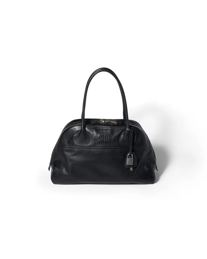 Miu Miu Vivant Tasche Aus Leder, Damen, Schwarz Schwarz