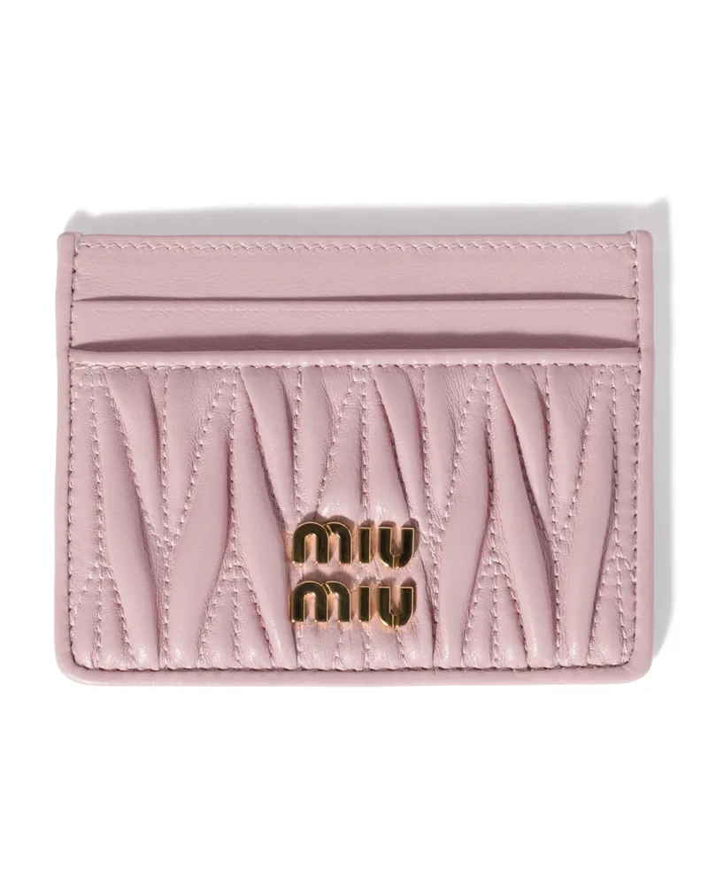 Miu Miu Kartenetui Aus Matelassé-nappaleder, Damen, Alabasterrosa Alabasterrosa